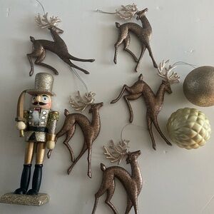 Glittery Nutcracker and Reindeer Set